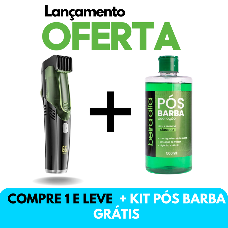 [PROMOÇÃO EXCLUSIVA: COMPRE 1 E GANHE UM KIT PÓS-BARBA GRÁTIS] Máquina de Barbear a Vácuo - Hairvac™