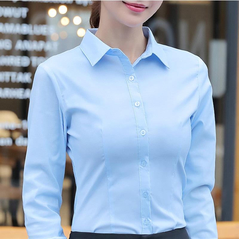 Camisa Social Elegante de Algodão - Feminina - Menna Store