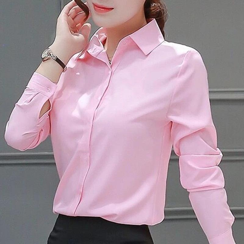 Camisa Social Elegante de Algodão - Feminina - Menna Store